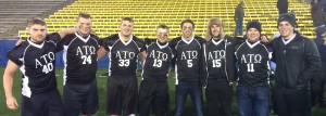Bigs and littles of Alpha Tau Omega before the football game at Dix Stadium.